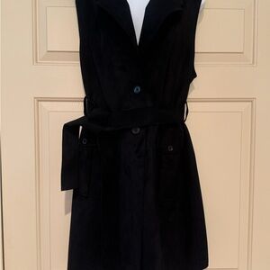 Banana Republic Black Sleeveless Suede Dress with Belt